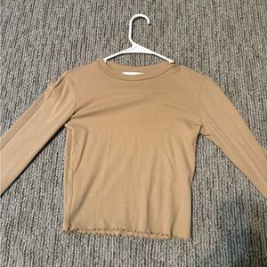 Something Navy Cropped Long Sleeve Shirt